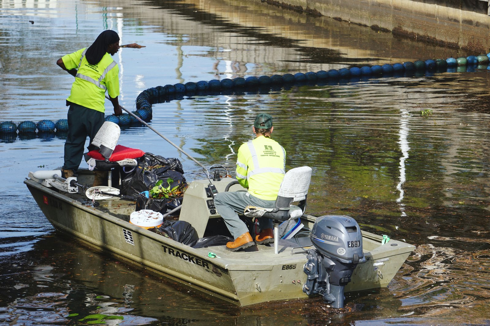 Biohazard cleanup on a river